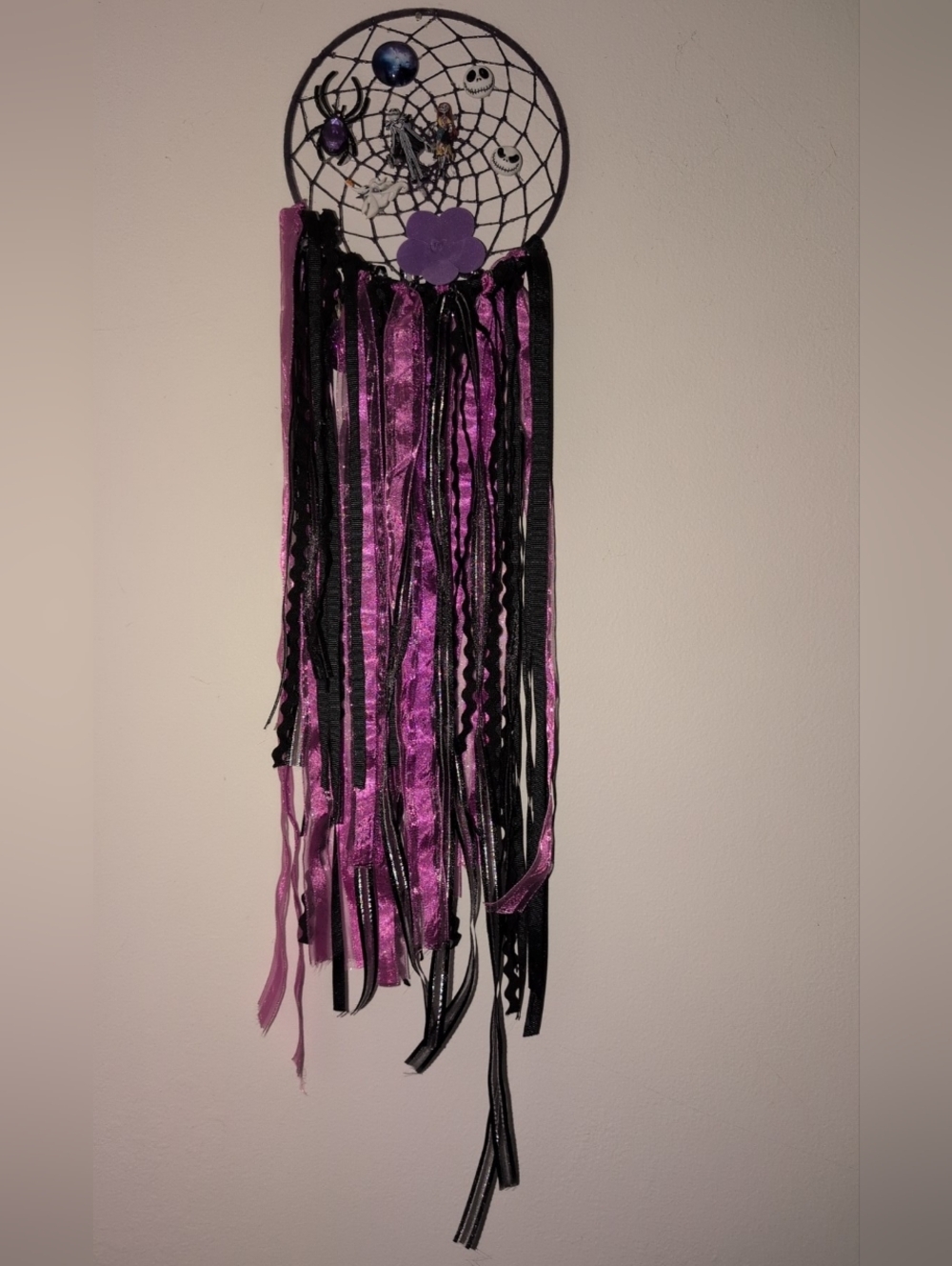 Purple and Black Dreamcatcher Wall Hanging